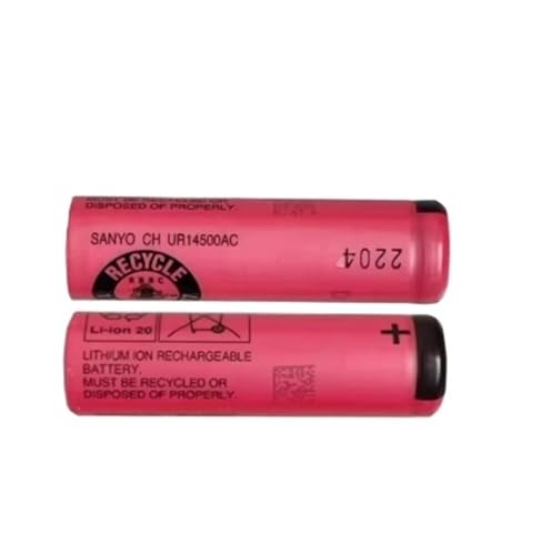 Gaigmmptor 2PCS UR14500AC 3.7V 740mAh Battery Compatible for Braun Oral B Pro 2 Type 3766 IO4 IO5 IO6 IO7 IO9 IO8 3758 3759 Electric Toothbrush(Flat Head Battery)