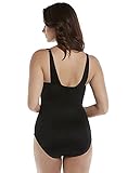 Miraclesuit Women’s Swimwear Illusionist Azura Underwire One Piece Swimsuit with Fixed Straps, Black, 14