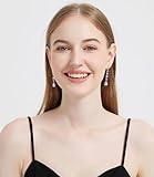 Vetieeimo Teardrop Long Dangle Earrings for Women Trendy Hook Dangling Earrings Fit Wedding Prom (Silver)