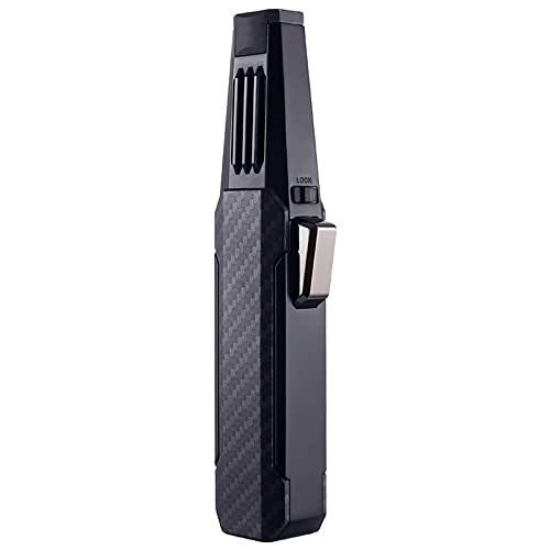 DFGHJK Metal housing can be Filled with Jet Lighter, Cigar Gas Lighter, Windproof Spray Gun, Used for Cigarettes, Barbecue, Candles, Cigars, Tobacco and Pipe (Color : Black)