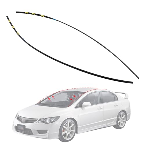 Magimaker 73158-SNA-013 1 Pair Drip Side Molding Fit for Honda Civic 2006 2007 2008 2009 2010 2011 Replace# 73168-SNA-013 Left & Right Roof Molding Side Set 4 Door Sedan