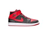 Jordan Nike Air 1 Mid Men's Shoes Black/Fire Red-White DQ8426-060 10