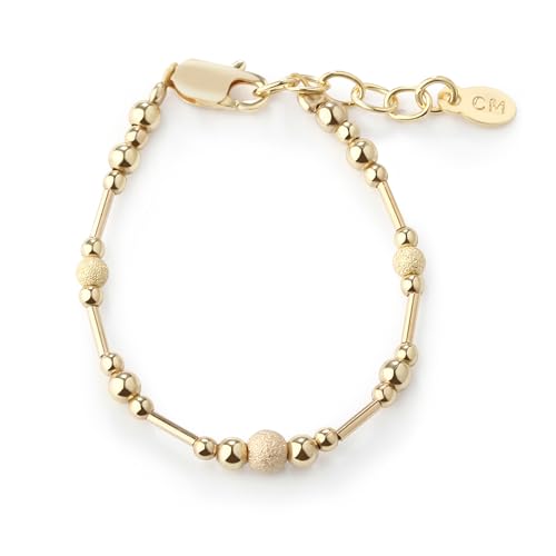 Cherished Moments Kids 14K Gold-plated over Sterling Silver Bracelet with Liquid Gold and Gold Stardust Accents for Babies, Toddlers, and Little Girls (1-5 Years)
