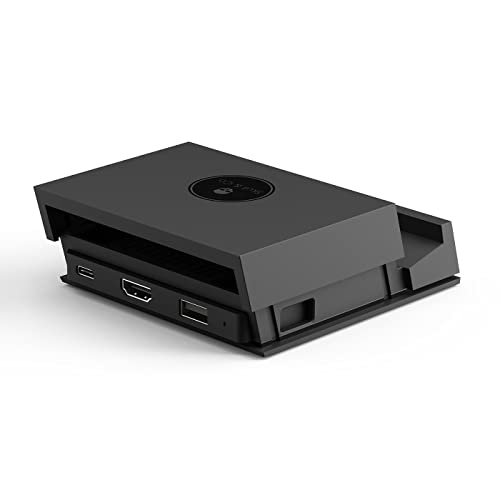 Skull & Co. Jumpgate: Portable Dock with Detachable USB Hub HDMI TV Adapter for Nintendo Switch, Switch OLED Model,Smartphone and MacBook- Black