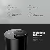 Airversa Waterless Diffuser for Essential Oil Nebulizer Battery Operated Mini Scent Air Machine Aromatherapy Atomizing Diffuser 4 Timers 3 Mist Level for Home Room Cars Office AN6 Black