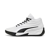 PUMA Men's Court Pro Basketball Shoes, White-Black, 12