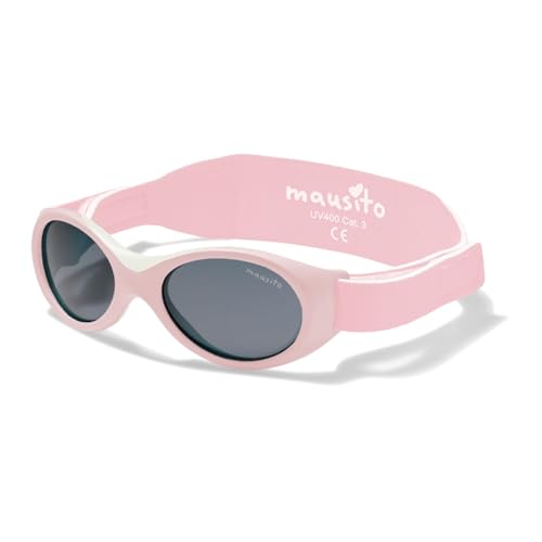 Mausito BABY sunglasses girl 0-24 months I FLEXIBLE infant sunglasses with adjustable strap & soft nose pad I 100% UV PROTECTION Baby Sunnies I BPA-Free I European design made for kids