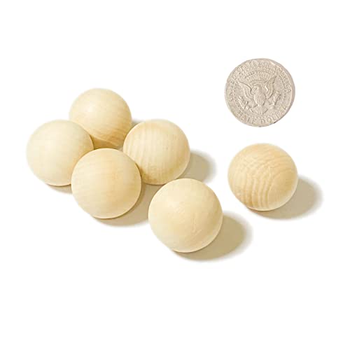 60 Pieces 1.2 Inch Unfinished Wooden Sphere Wooden Balls Round Wood Beads for Crafts
