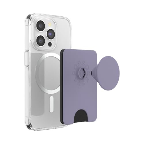 PopSockets Phone Wallet with Expanding Grip and Adapter Ring for MagSafe, Phone Card Holder, Wireless Charging Compatible, Wallet Compatible with MagSafe - Dusk