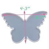 5Pcs Butterfly Shape Epoxy Mold DIY Resin Casting Butterflies Base Coaster Silicone Mold, 6.7" x 4.3"