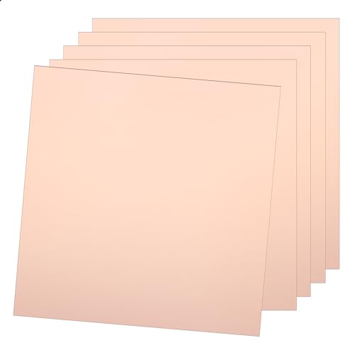 Qimoo 5 Pcs FR4 Copper Clad Laminate PCB Circuit Board, 200x200mm 7.87x7.87 inch Single Sided PCB Circuit Board, 1.5mm Thickness DIY Prototyping PCB Board