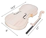 TUOREN 4/4 Violin DIY Kit Build Your Own Violin Fiddle Kit Full Size Violin Basswood with Complete Parts & Accessories Gift for Kids Students Beginners