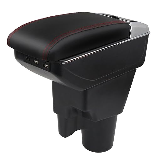 Car Armrest For KIA Picanto 2008-2019 Interior Center Consoles Rotatable Black Storage Arm Rest Dual Layer With 7 USB Charge Port