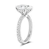 Bo.Dream 3ct Pear Shaped Cubic Zirconia CZ Engagement Rings For Women Platinum Plated Sterling Silver Size 7