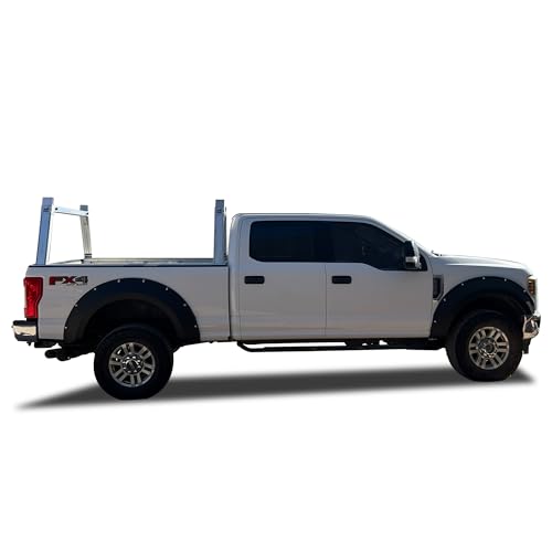 Black Horse Heavy Duty Ladder Rack Base System 6.5' Bed Silver Aluminum Compatible with All 3/4-ton Trucks with 6.4ft to 6.7ft Bed Length Not Compatible with tonneau covers-CSURHD65
