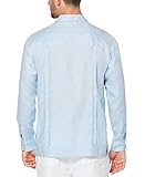 Cubavera Men's Regular 100% Linen Four-Pocket Long Sleeve Button Down Guayabera Shirt (Size Small-5X Big & Tall), Cashmere Blue, Medium