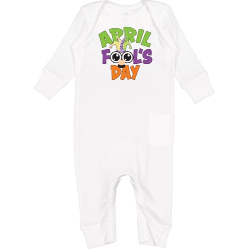 inktastic April Fools Day with Funny Face Replacing O Baby Romper Coveralls 6 Months White 34f1e