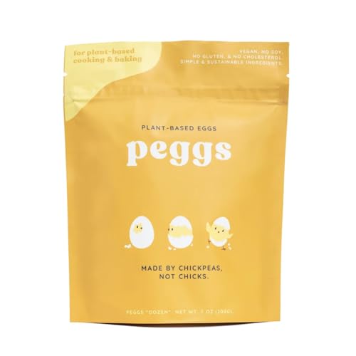 Peggs Plant-Based Egg Replacer Powder, Vegan Egg Substitute for Baking & Cooking Made with Chickpeas and All-Natural Ingredients Egg-Free, Soy-Free, Gluten-Free (3 Dozen)