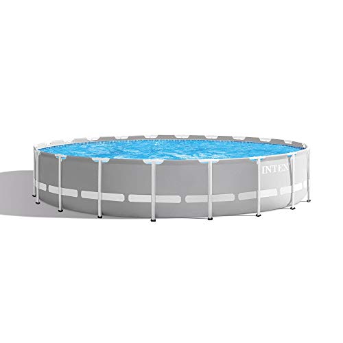 Intex 26755EH Prism Frame Premium Above Ground Swimming Pool Set: 20ft x 52in – Includes 1500 GPH Cartridge Filter Pump – Removable Ladder – Pool Cover – Ground Cloth