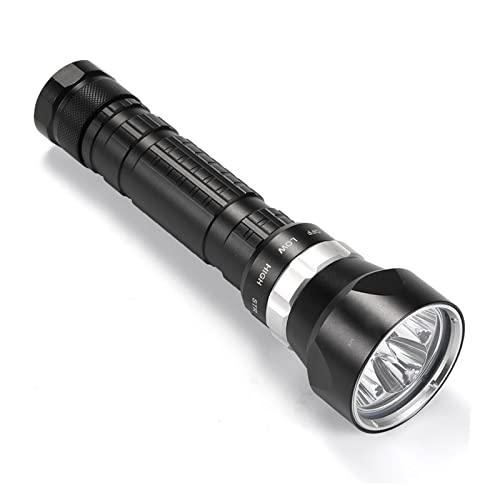 T7anpmmazz Lumen Dive Light Diving Flashlight 4*XHP50 Underwater Super Bright LED Waterproof Dive 100m Tactics 26650 Torch Diver Hunting Light High Bright Flashlight (A Package P50 LED White Light)