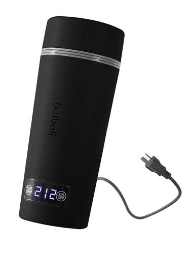 balbali Dual Voltage Travel Kettle 100-250V - 12oz Portable Water Boiler/Warmer/Heater for Boiling Water - 4 Preset Temperature Control Portable Tea Kettle Electric Travel - Black