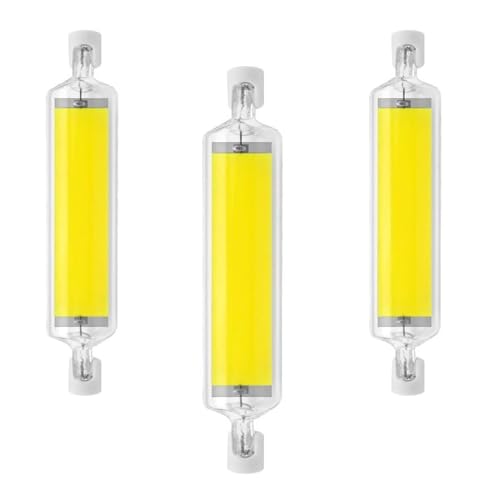 R7S 78mm LED Bulbs 3 Pack Dimmable 15W(Equivalent to 150W Halogen Replacement)Cool White 6000K R7S COB LED Bulbs J-Type 120V T3 R7s Base Double Ended Flood Light for Work Lamp Base Tube Work Lighting