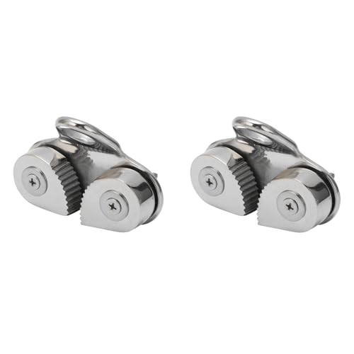 Yosoo Health Gear Boat Cam Cleat 2Pcs 316 Stainless Steel Cam Cleat, Kayak Cam Cleat with Wire Leading Ring Fairlead Cam Cleat for Boat, Cam Cleat for Rope Sizes up to 15mm/0.59in