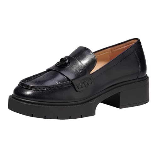 COACH Women's Flats Leah Loafer, Color Black, Size 8