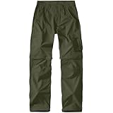 Men's Outdoor Quick Dry Convertible Lightweight Hiking Fishing Zip Off Cargo Work Pants Trousers,Army Green,32