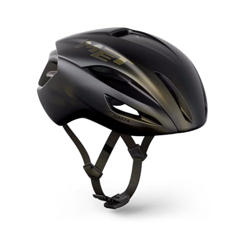 MET Manta Aerodynamic Cycling Helmet Tadej Pogačar Blačk Edition - Black with Golden Veins (M)