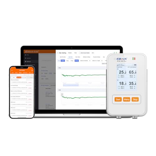 Elitech WiFi + 4G Cellulari Real-Time Digital Temperature Humidity Light Data Logger with Replaceable Probes(Sold Separately), 100,000 Points, Cloud Data Storage, SMS/Email/APP/Web Alarm, RCW-360Plus