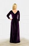 SUOLUOS Long Sleeve Velvet V Neck Bridesmaid Dresses for Women Long A Line Formal Evening Gowns with Slit White US6