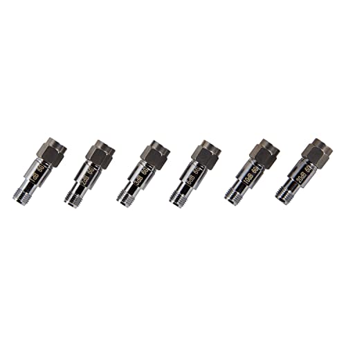 Nooelec SMA Attenuator Kit - Bundle of 6pc 2W 50 Ohm SMA in-Line Attenuators Provides Highly Linear Attenuation from 1dB to 42dB in 1dB Increments. 1dB, 2dB, 3dB, 6dB, 10dB