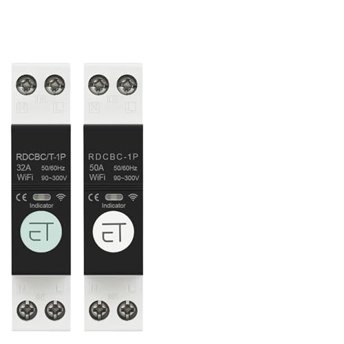 Tuya eWeLink WiFi Smart Circuit Breaker Timer Relay Switch Remote Control 1P+N 63A Power-Off Memory Alexa Google Home Assistant(63A,EWelink (White))