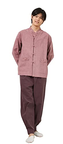 ILLANG Unisex Hanbok Set, Korea Traditional Clothing, Casual Modern Daily Hanbok for Yoga and Meditation, Temple Clothes (LILAC AND COCOA, XL)