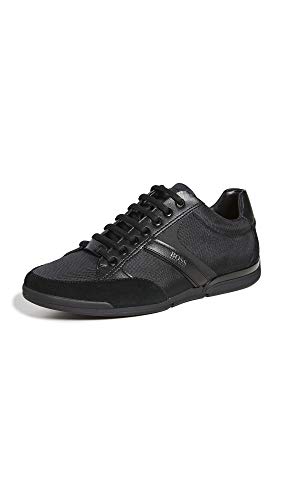BOSS Men's Saturn Sneakers, Black, 10 Medium US