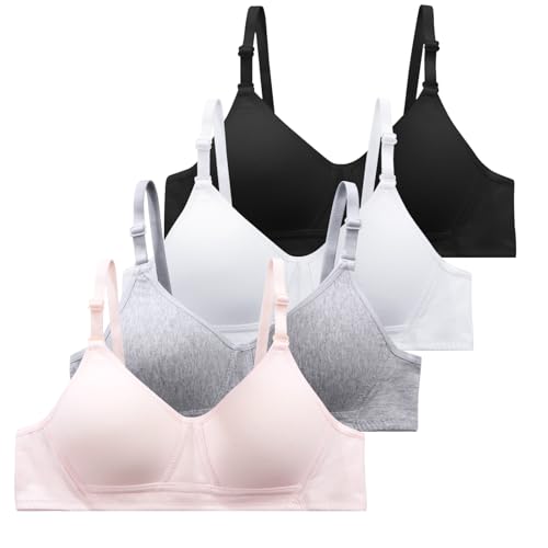 SALIA GIRL Soft Padded Bras for Girls & Teens 12-14, No Wires Cotton Developed Training Bras, 34