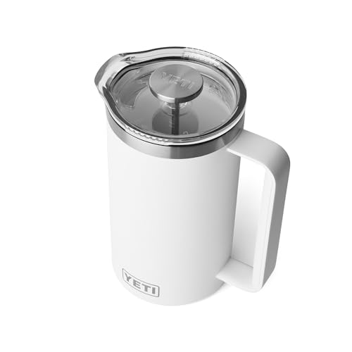 YETI Rambler 34 oz. French Press Coffee Maker, with GroundsControl Filter, White