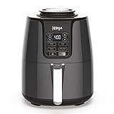 Ninja Air Fryer, Roast, Bake, Air Fry, Roast, Broil, Reheats, & Dehydrates, 4-in-1, Fries, Frozen Food, Veggies, and Juicy Meat, Less Oil, Easy Meals, Healthy Meals, Compact, 4 QT, Grey, AF101