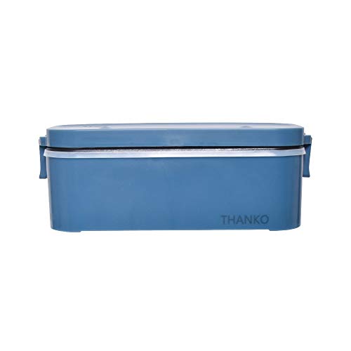 THANKO Rice Cooker, Small Size, For One Person, Super Fast Lunch Box Rice Cooker, White / Cherry / Indigo