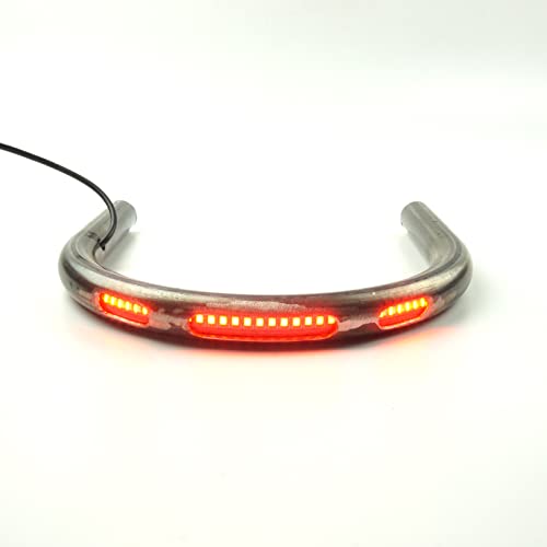 TADAFA Retro Motorcycle Cafe Racer Rear Seat Frame Hoop Brat Flat Loop Three Lamp Holes with LED Strip Turn Singal Brake Tail Light (230mm Flat Loop)