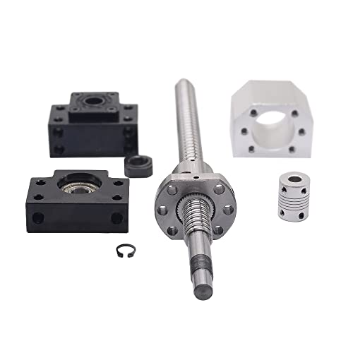 SFU1605 Set, SFU1605 Ball Screw C7 end face Machining + 1605 Ball nut + nut seat + BK/BF12 end Support + Coupler RM1605 for 3D Printer (Guide Length : 500mm)