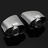 SAXTZDS Stainless Steel Chrome Car Exhaust Tips Dual Tailpipe Muffler Pipe Cover,Fit for BMW X5 E70 E53 2000-2016