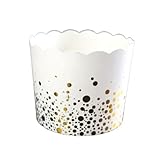 BAKE-IN-CUP 50-Pack Paper Baking Cups, Greaseproof Disposable Cupcake Muffin Liners (Large, Gold Confetti