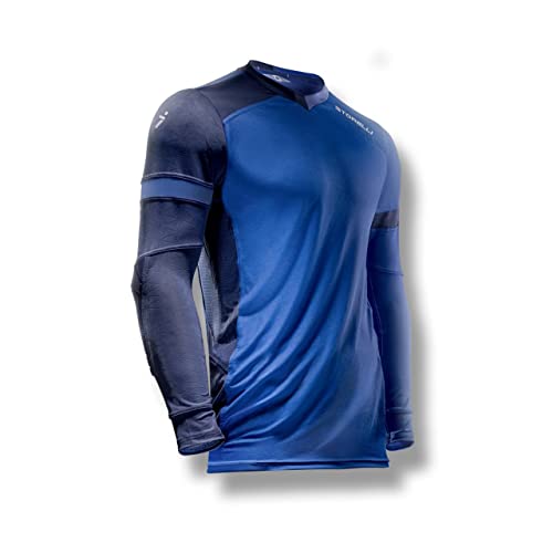 Storelli ExoShield Gladiator Goalkeeper Jersey, High-Impact Protection, Sweat-Wicking, Breathable Athletic Shirt for Soccer & Heavy-Duty Sports, Hydra/Black, Small