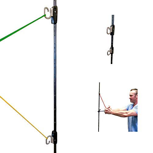Kinetic Bands Space Saver Gym Resistance Bands Exercise Equipment for at Home Fitness Workout | Resistance Band Wall Anchor with 2 Rails, 2 Rail Cars (Without Resistance Bands)
