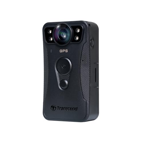 Transcend 128GB 1440P QHD Police Body Camera, STARVIS 2 Sensor, IP68 Weatherproof Body Worn Camera w/Electric Image Stabilization, Night Vision, WiFi&Bluetooth, GPS, for Law Enforcement, Delivery