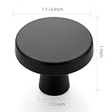 Ravinte 25 Pack Drawer Pulls 1-1/4 Inch Kitchen Cabinet Knobs Solid Round Dresser Drawer Knobs Matte Black Dresser Knobs Drawer Knobs Simple Cabinet Hardware for Cupboard Drawer Pulls