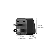 Unidapt US Travel Plug Adapter, EU,AU,UK,NZ,CN,in to USA (Type B), Grounded 3 Prong USA Wall Plug, EU to US Travel Adaptor and Converter, Power Outlet Charger (1-Pack)