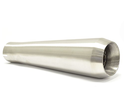 13" Big Mouth Reverse Cone Stainless Steel Muffler Megaphone Brushed 2.5" Inlet ID by Niche Cycle Supply